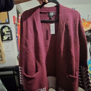 Frye Women's Deep Burgundy Cardigan